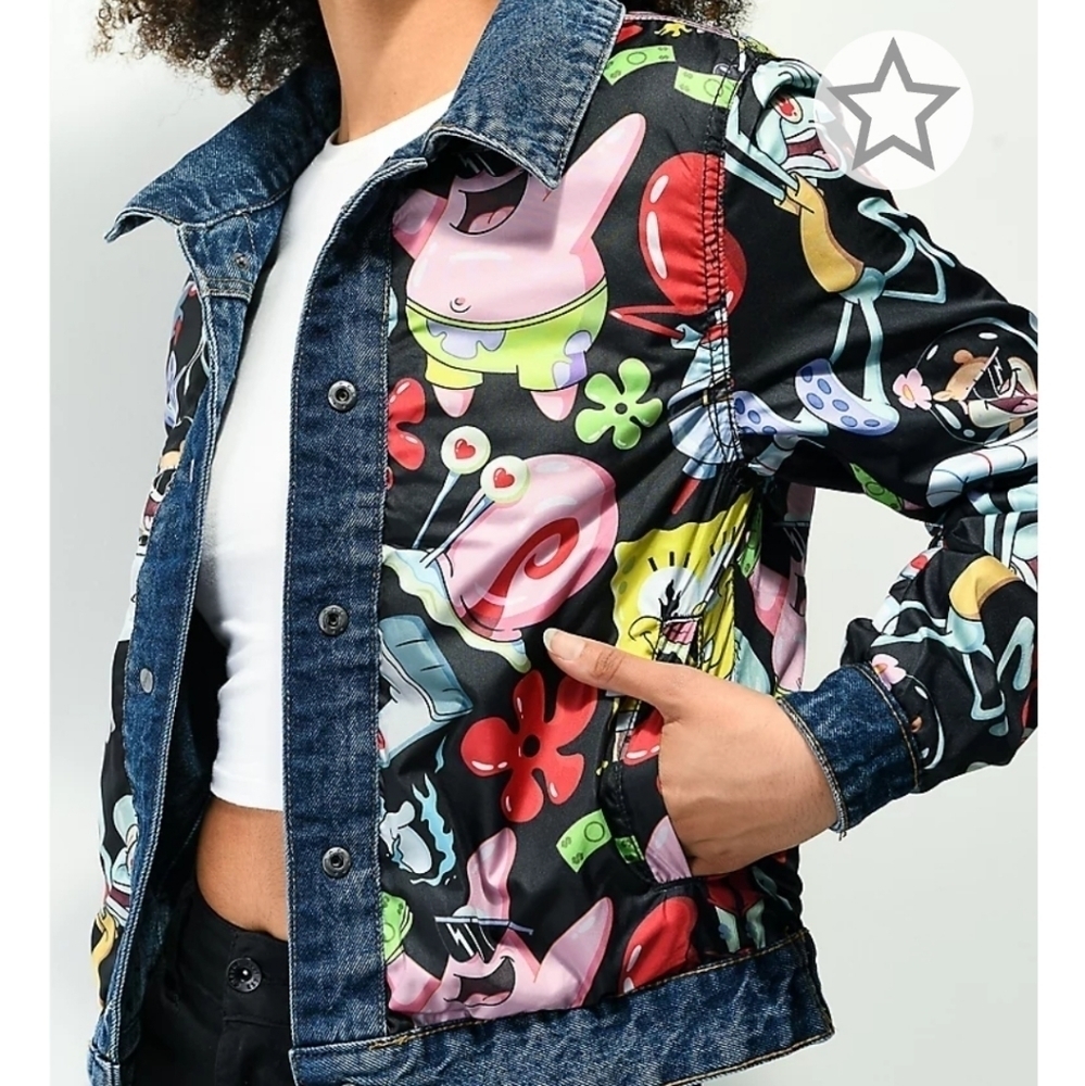 Members Only SpongeBob Reversible Denim Trucker Jacket